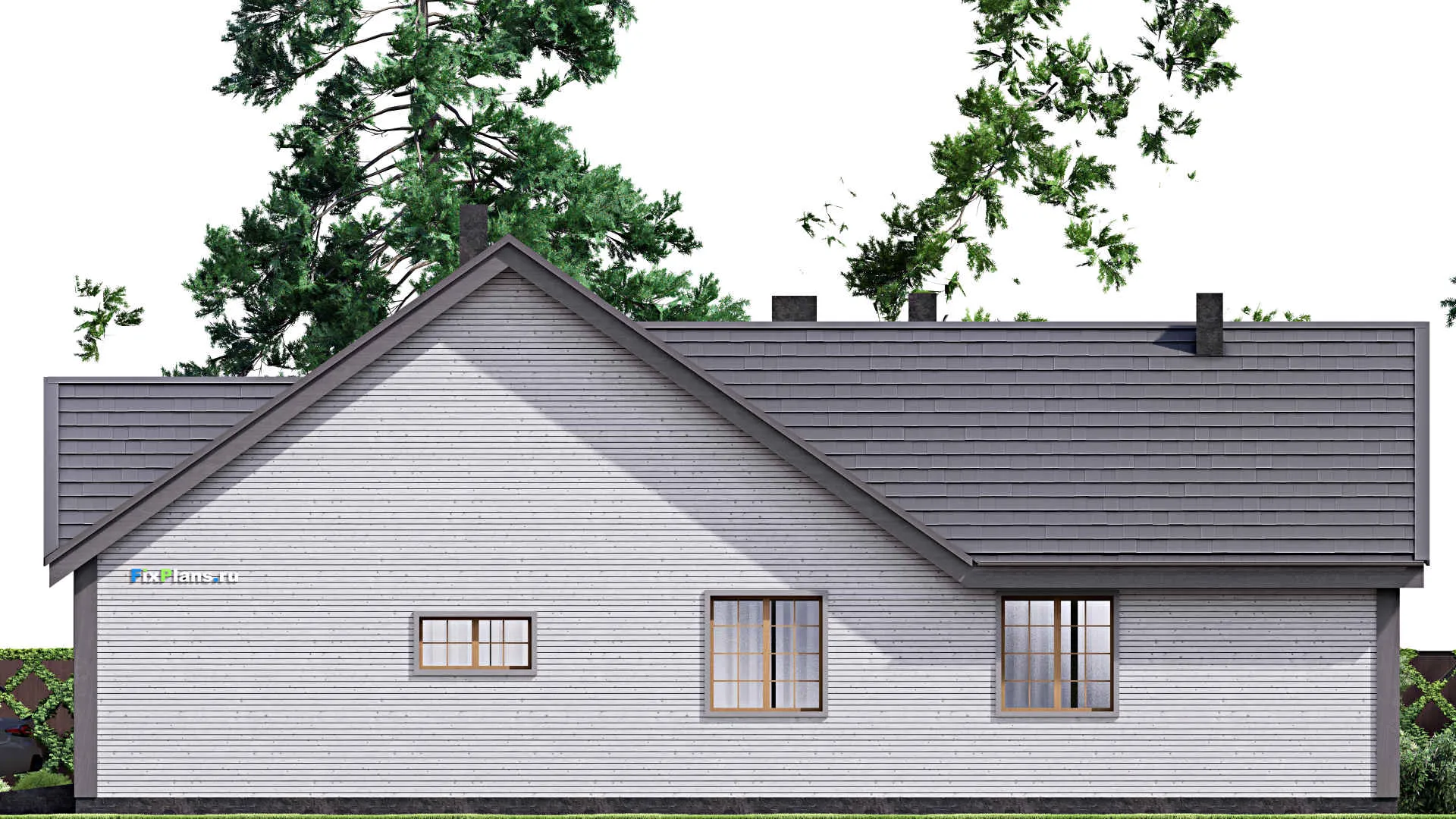 F-16496 - Проект одноэтажного дома 18 на 19, площадью 240 м² с 3 спальнями