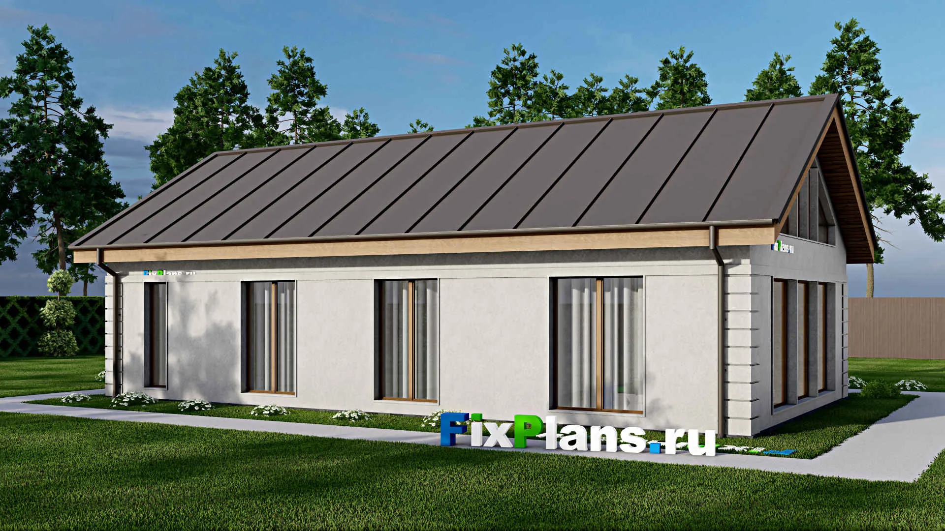 F-9260 - Проект одноэтажного дома 9 на 15, площадью 100 м² с 3 спальнями