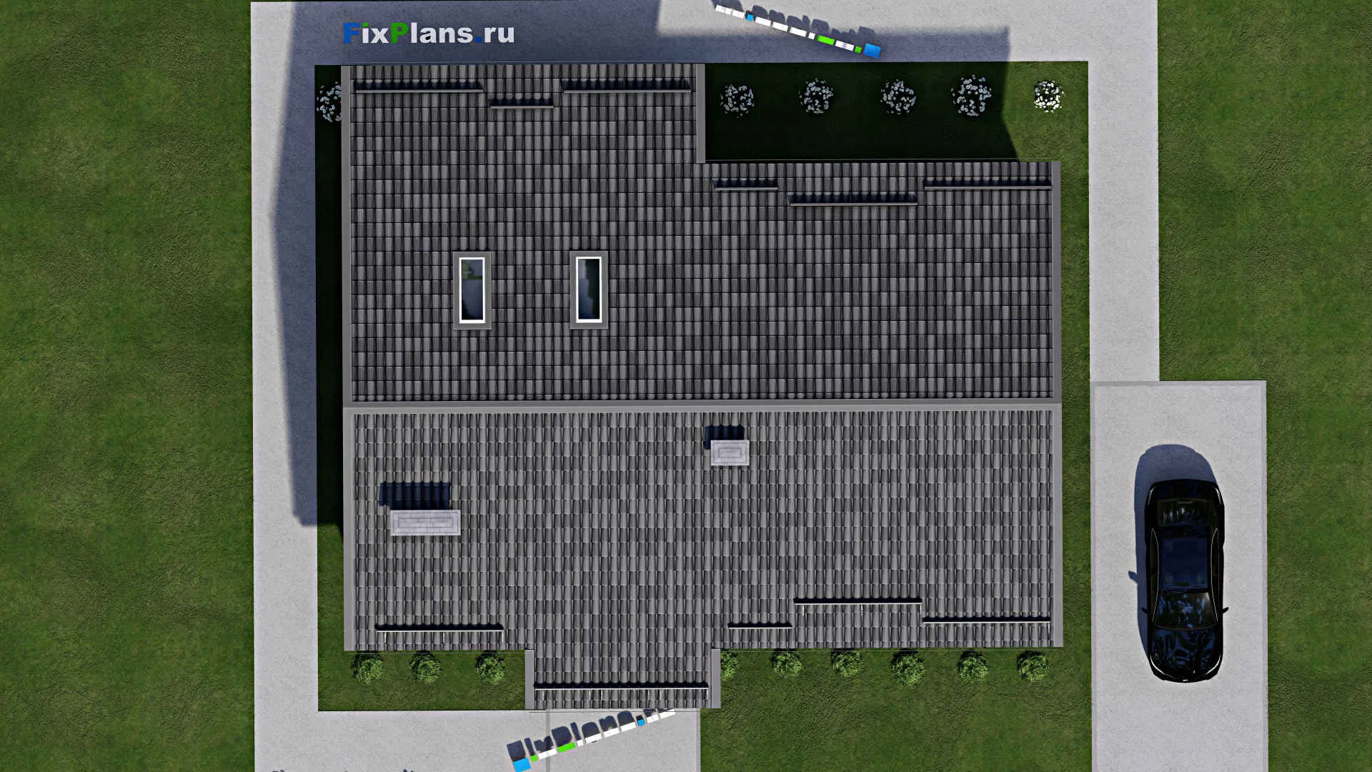 F-5930 - Проект одноэтажного дома 11 на 16, площадью 150 м² с террасой и 3 спальнями