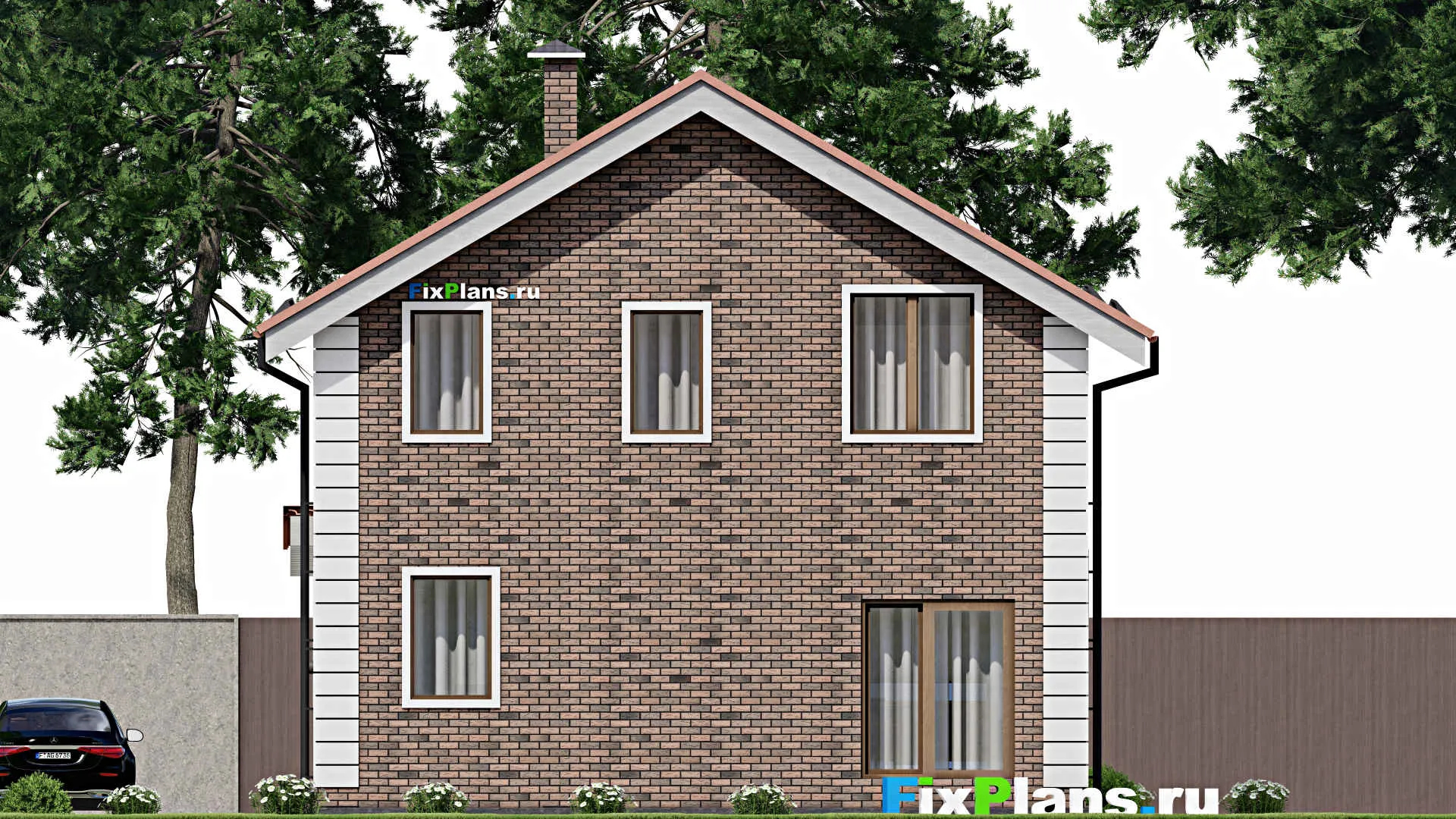 F-12374 - Проект дома с мансардой 9 на 9, площадью 120 м² с 3 спальнями