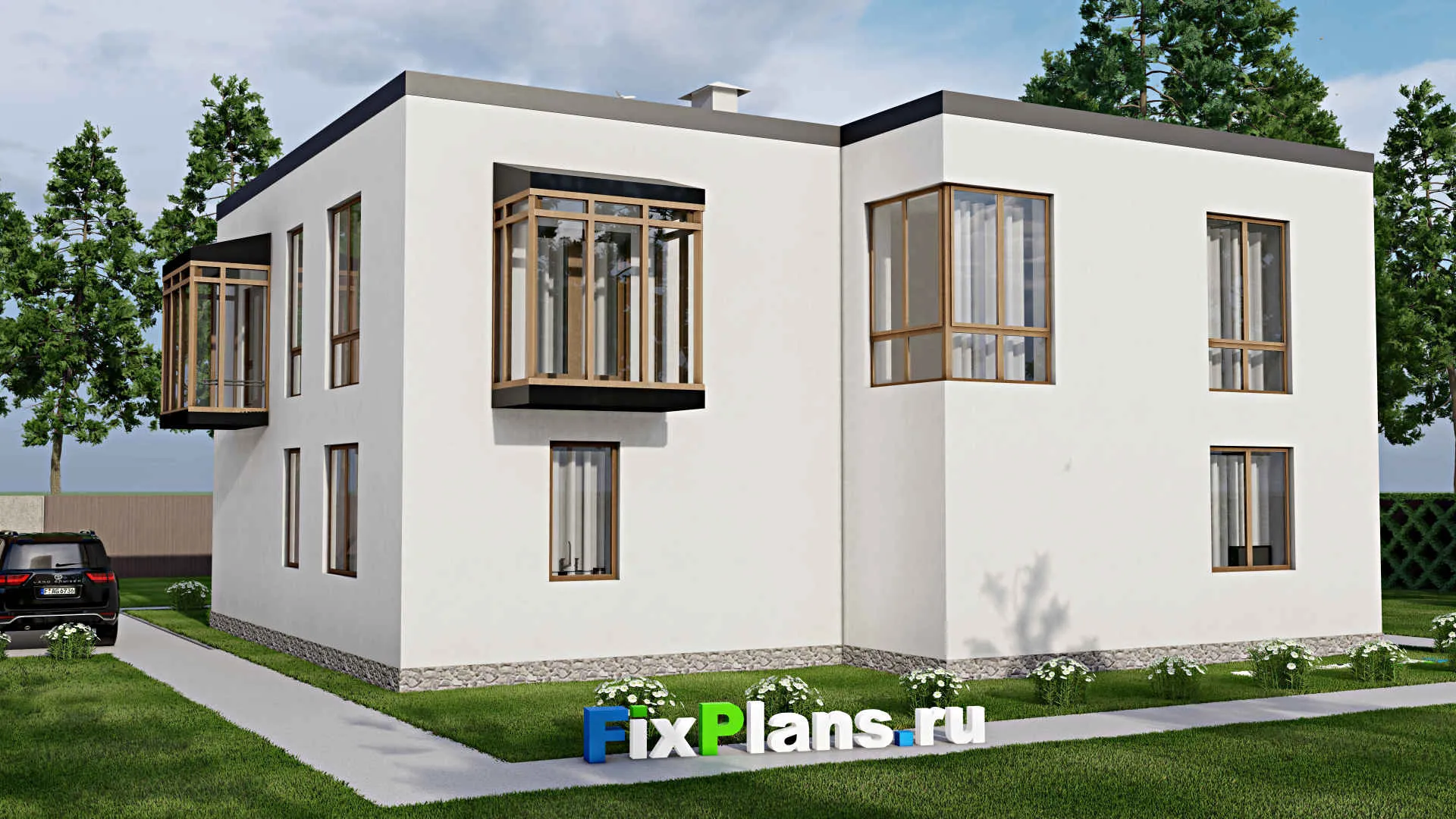 F-12311 - Проект двухэтажного дома 14 на 15, площадью 290 м² с 3 спальнями