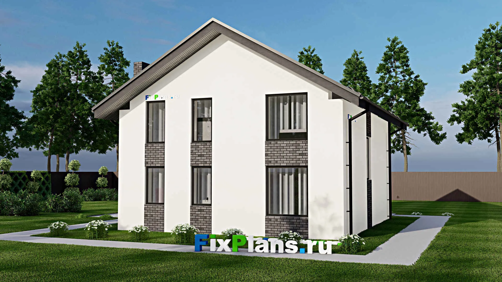 F-4076 - Проект дома с мансардой 10 на 12, площадью 160 м² с террасой, балконом и 4 спальнями