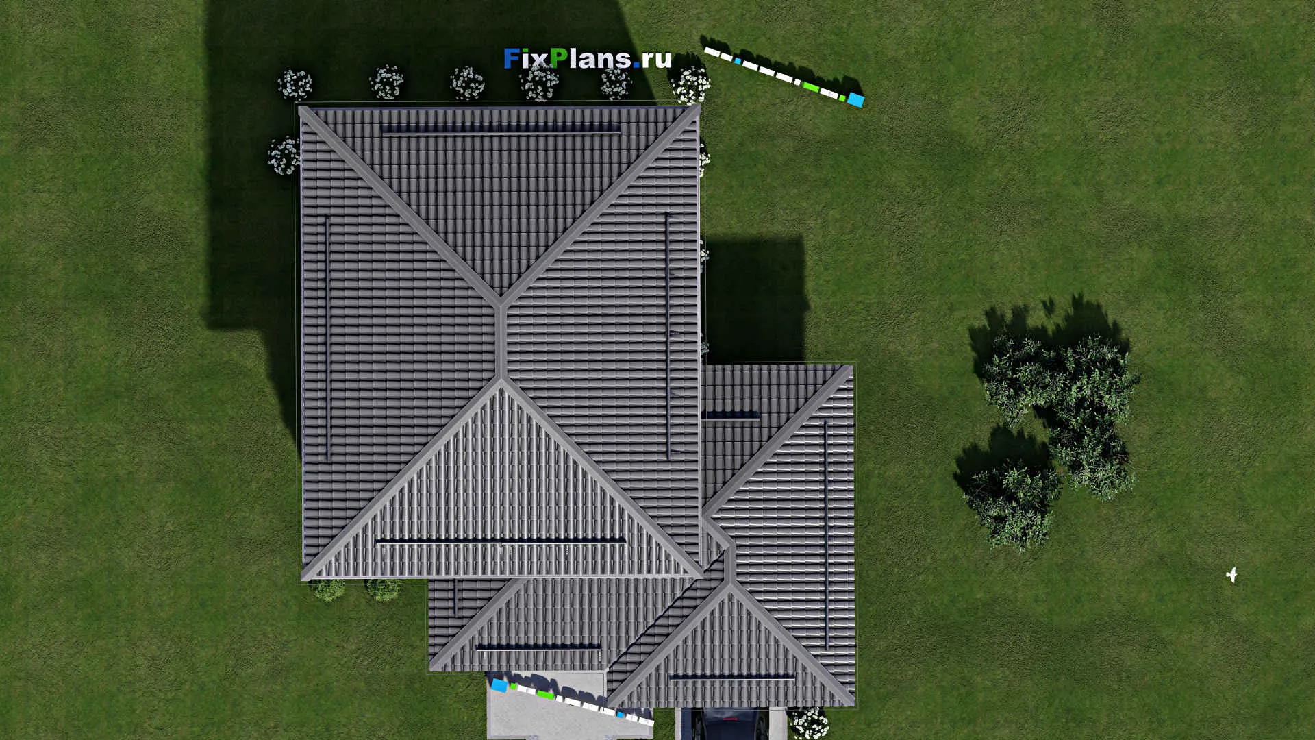 F-1961 - Проект двухэтажного дома 12 на 13, площадью 140 м² с гаражом на 1 машину и 2 спальнями