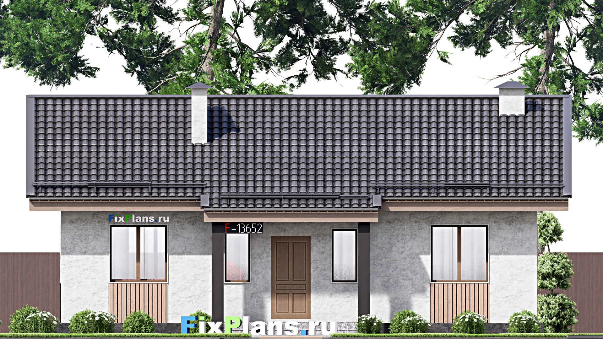 F-13652 - Проект одноэтажного дома 11 на 13, площадью 100 м² с 3 спальнями