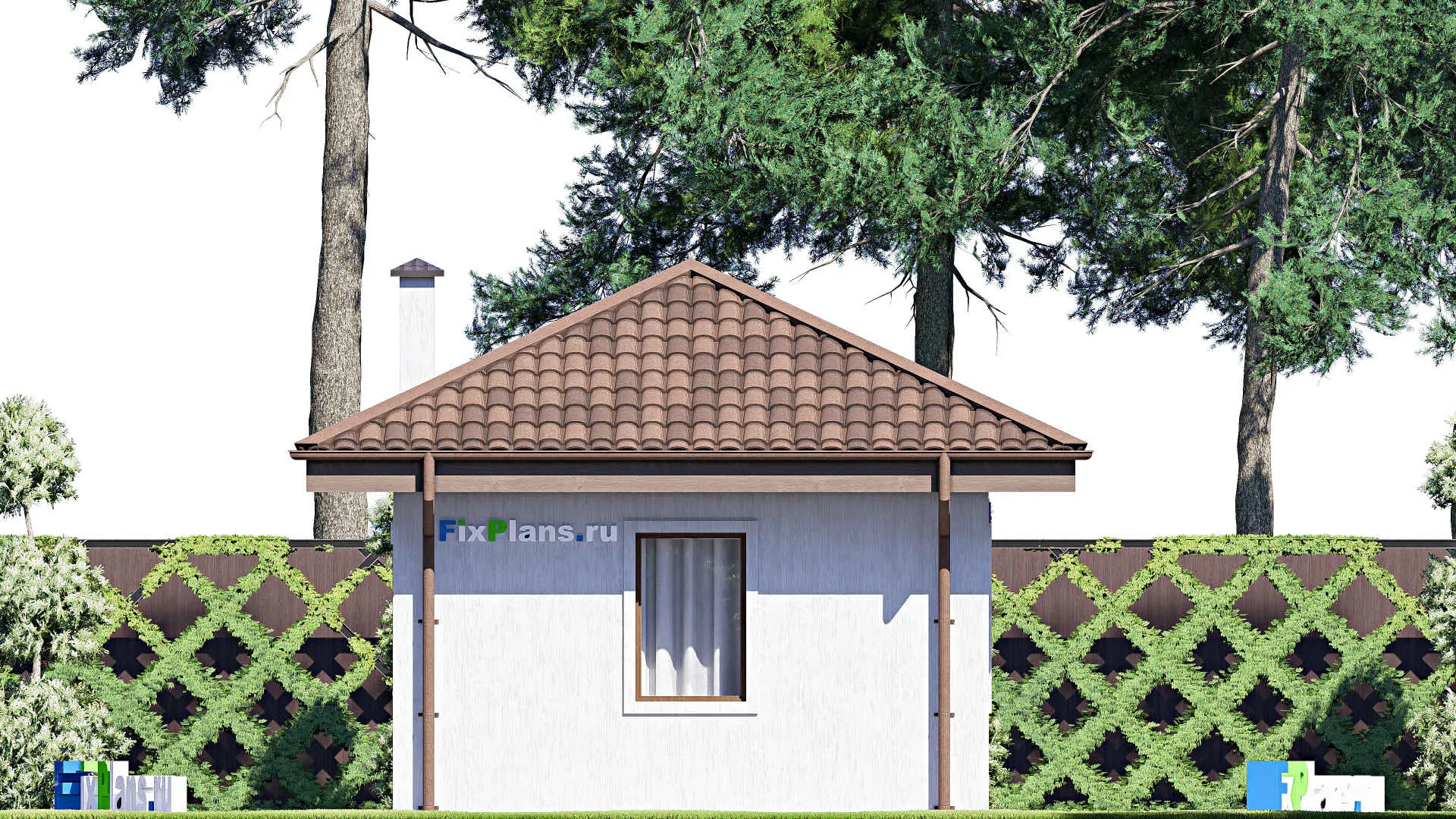 F-17405 - Проект гаража из газобетона 6 на 7, площадью 30 м² 