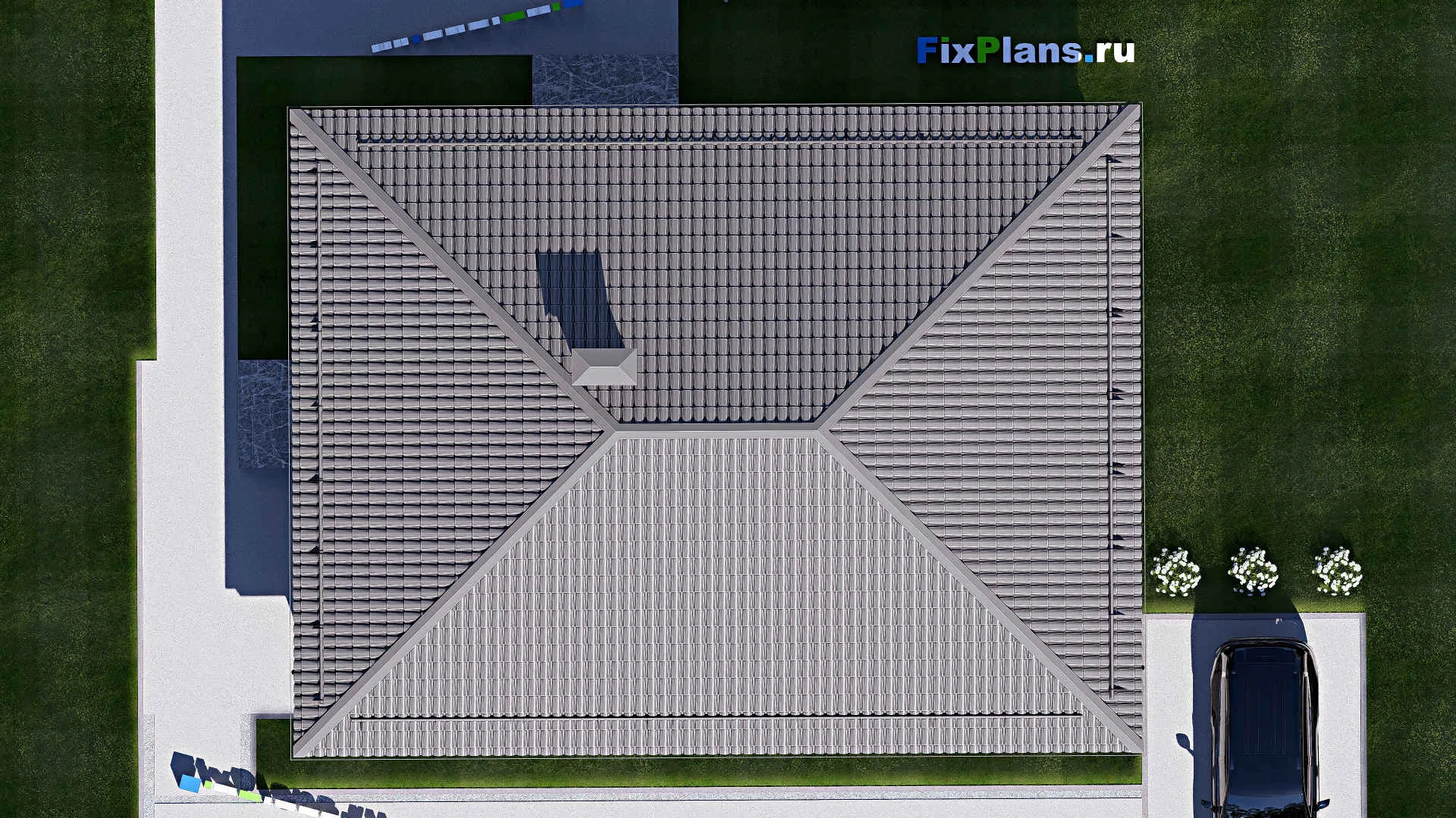 F-18305 - Проект одноэтажного дома 13 на 16, площадью 130 м² с 3 спальнями