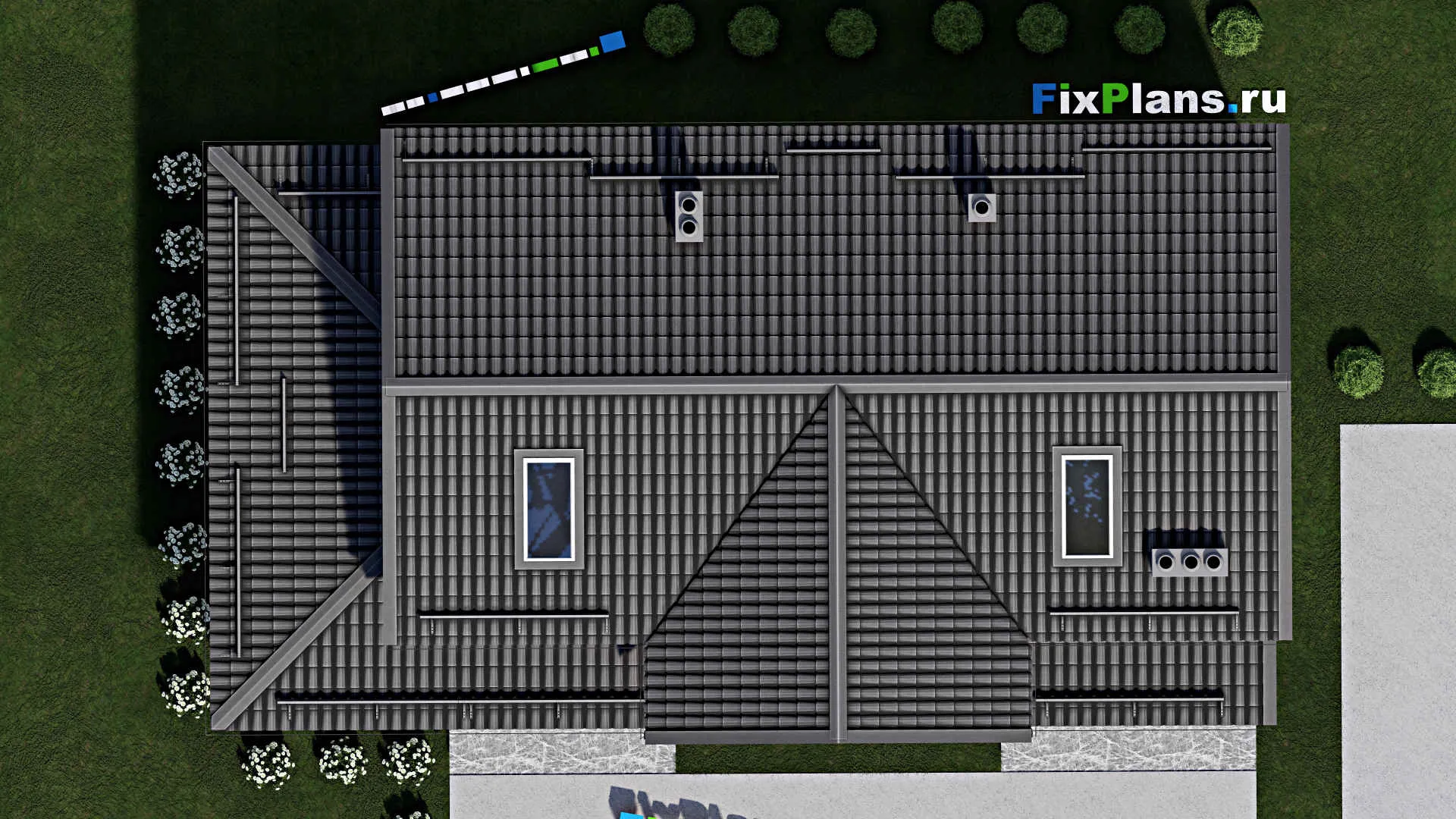 F-2564 - Проект дома с мансардой 9 на 14, площадью 170 м² с террасой и 3 спальнями