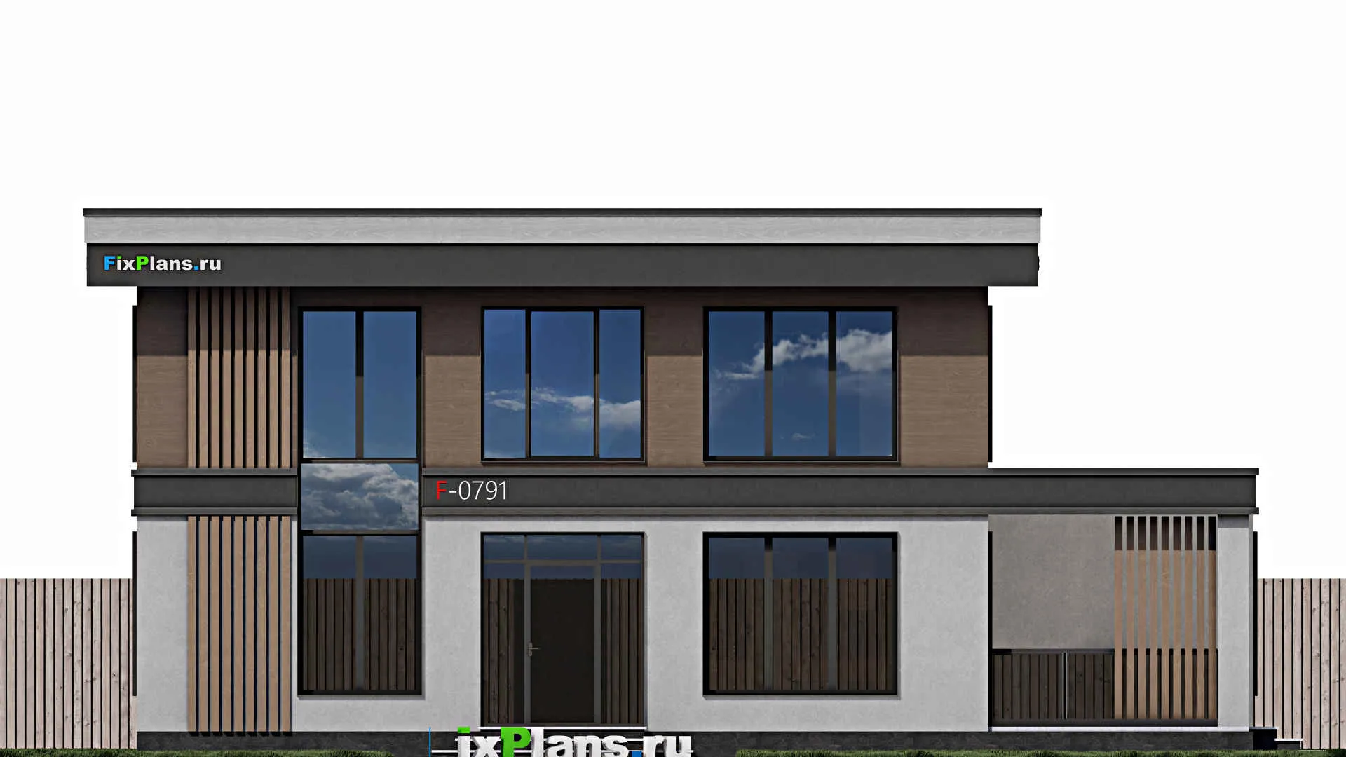 F-0791 - Проект двухэтажного дома 11 на 15, площадью 210 м² с террасой и 6 спальнями