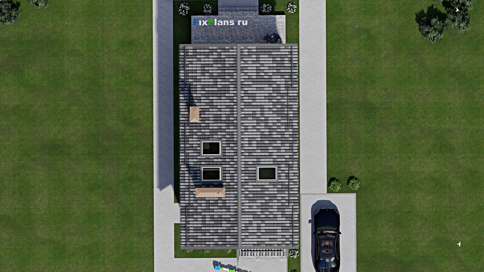 F-7721 - Проект дома с мансардой 7 на 14, площадью 160 м² с террасой и 3 спальнями