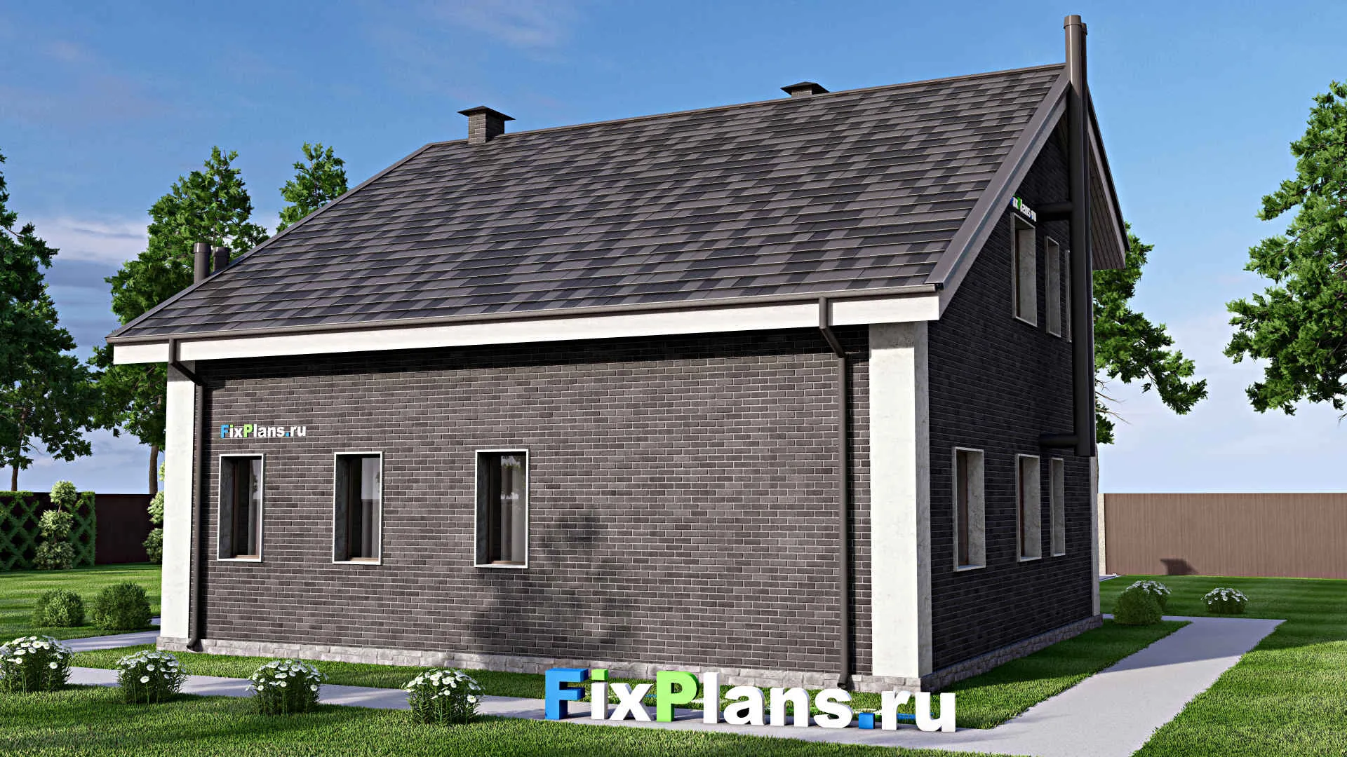 F-14759 - Проект дома с мансардой 12 на 12, площадью 120 м² с 3 спальнями