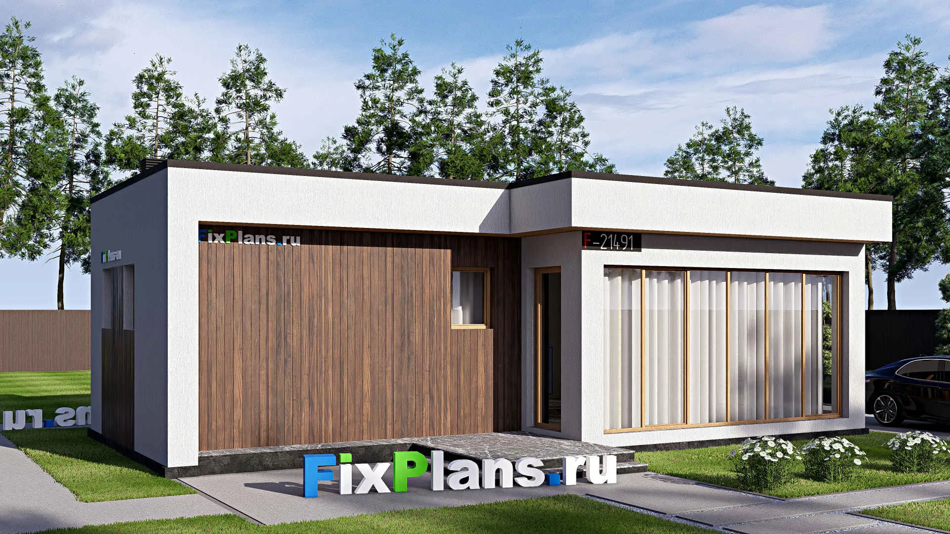 F-21491 - Проект бани 8 на 13, площадью 70 м² с комнатой отдыха и санузлом