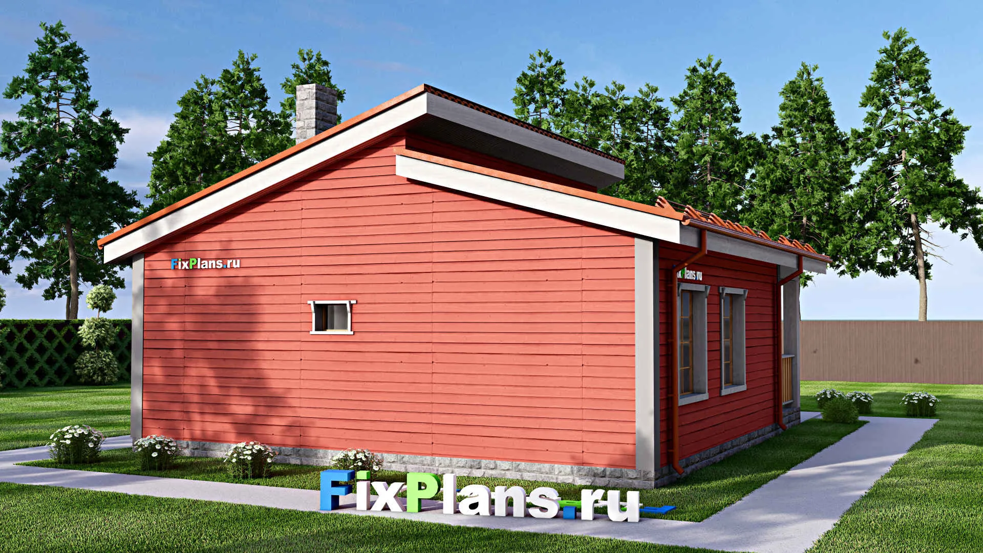 F-15704 - Проект бани 10 на 11, площадью 90 м² с комнатой отдыха, терассой и санузлом