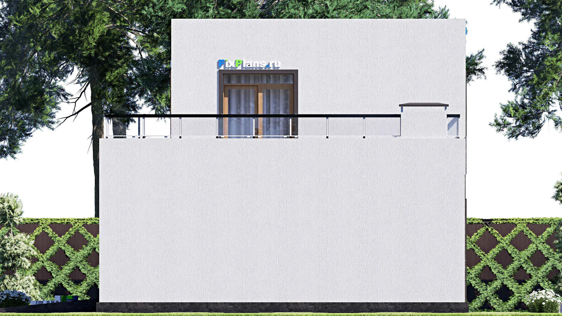 F-19511 - Проект двухэтажного дома 10 на 17, площадью 160 м² с террасой, гаражом на 1 машину и 3 спальнями