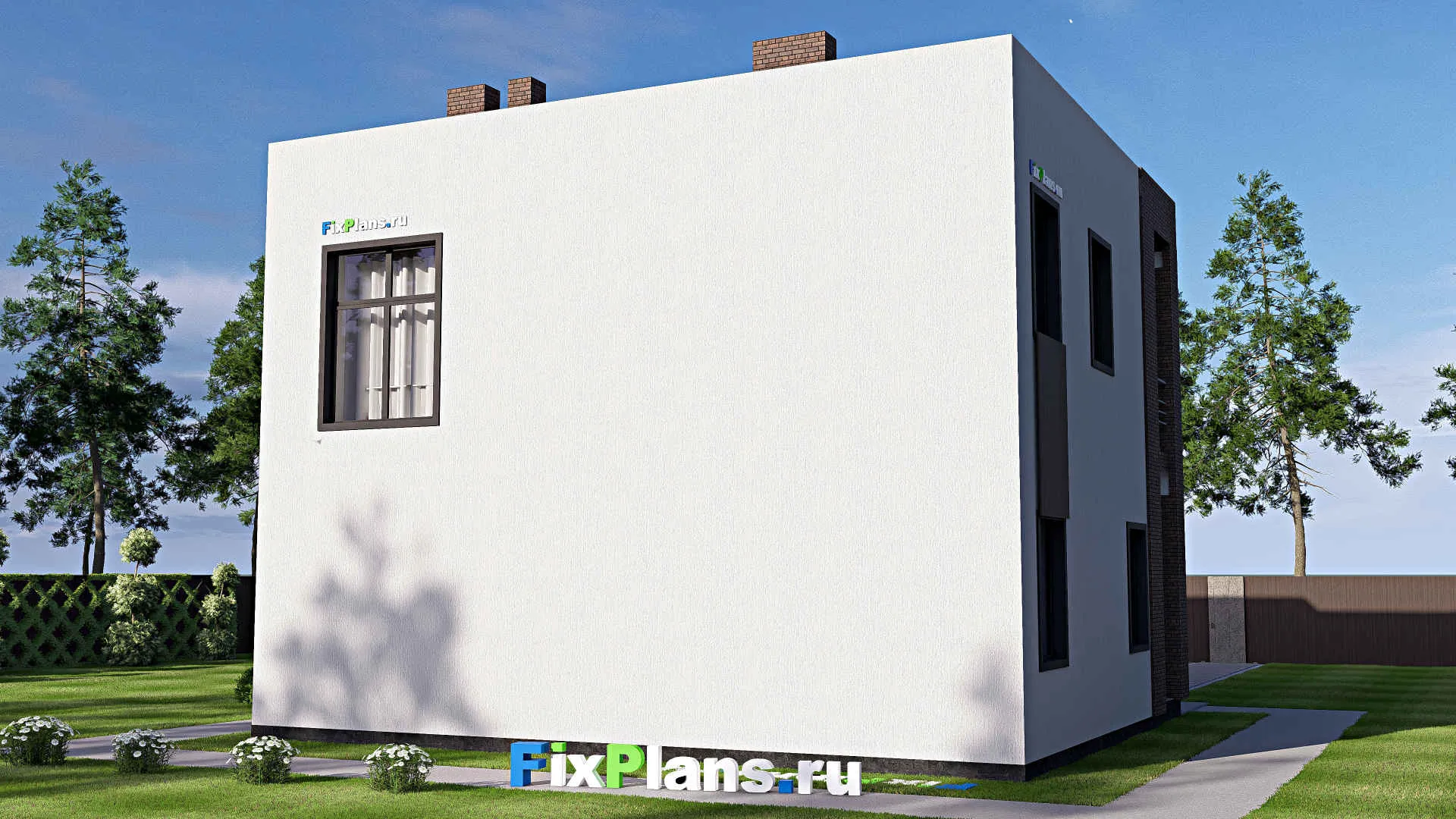 F-20357 - Проект двухэтажного дома 11 на 12, площадью 180 м² с балконом и 3 спальнями