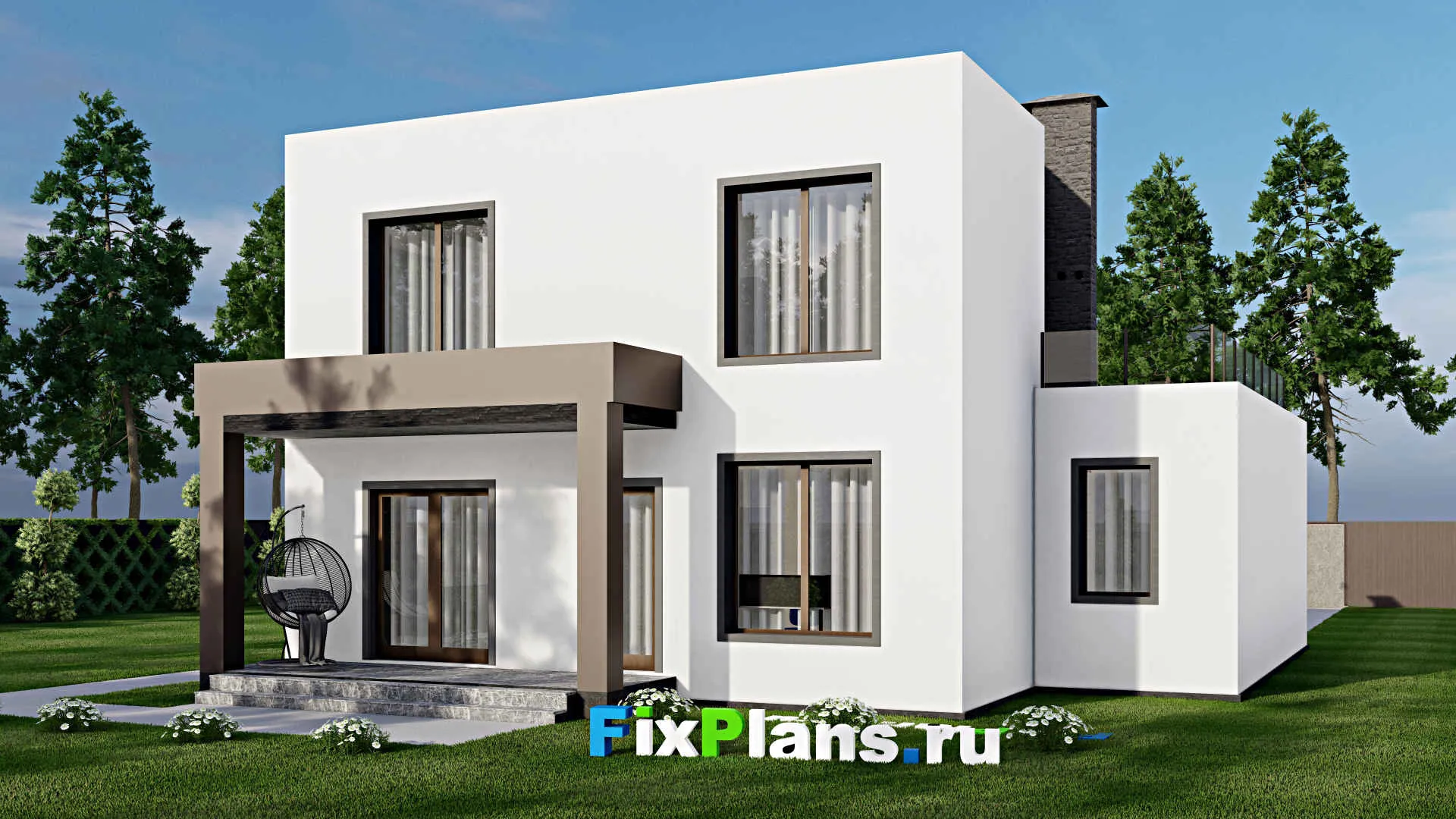 F-10304 - Проект двухэтажного дома 13 на 15, площадью 220 м² с 3 спальнями