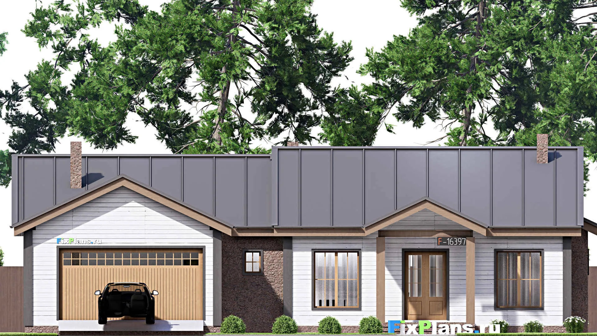 F-16397 - Проект одноэтажного дома 15 на 20, площадью 200 м² с 3 спальнями