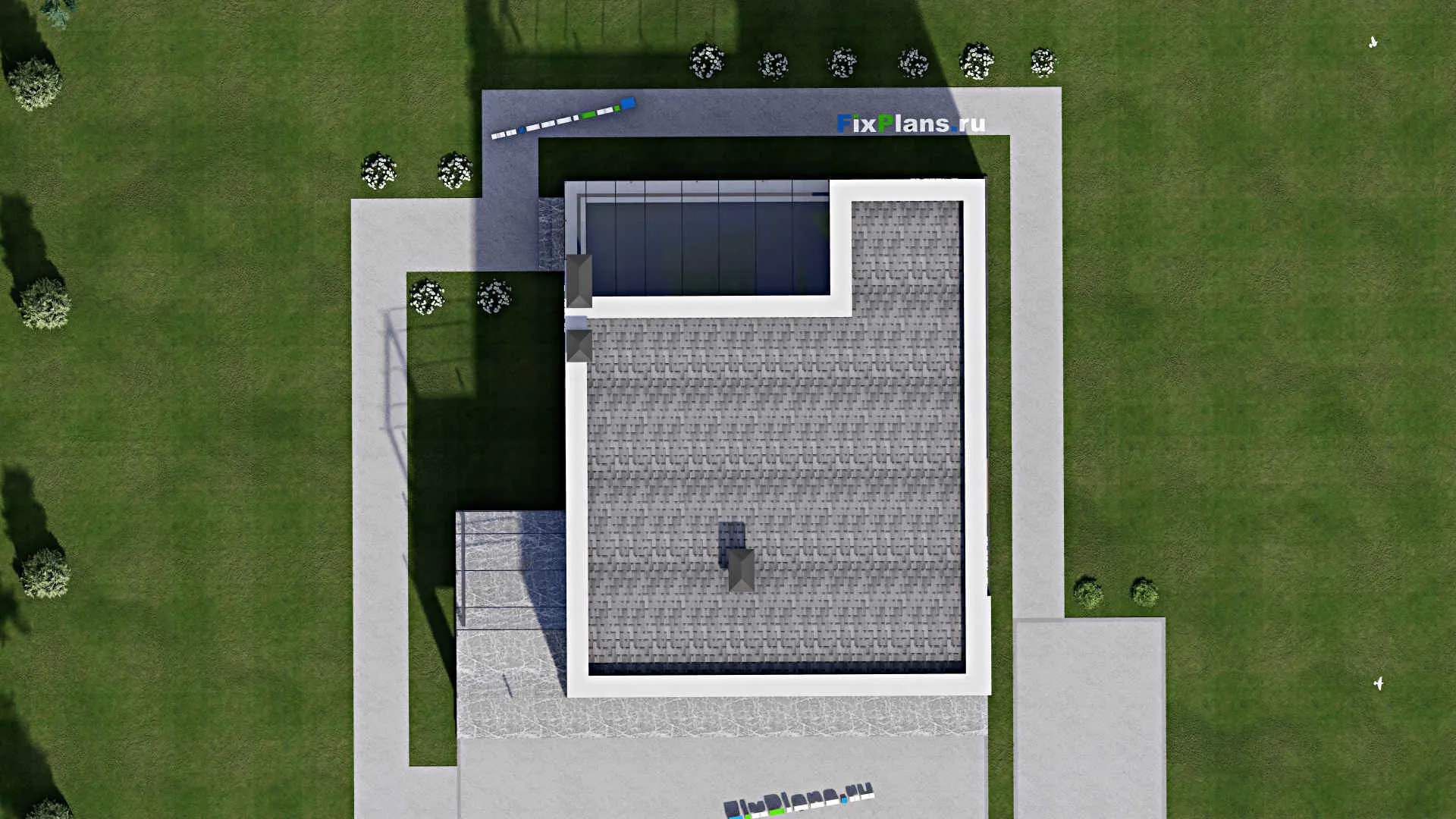 F-6704 - Проект двухэтажного дома 15 на 15, площадью 270 м² с балконом и 5 спальнями